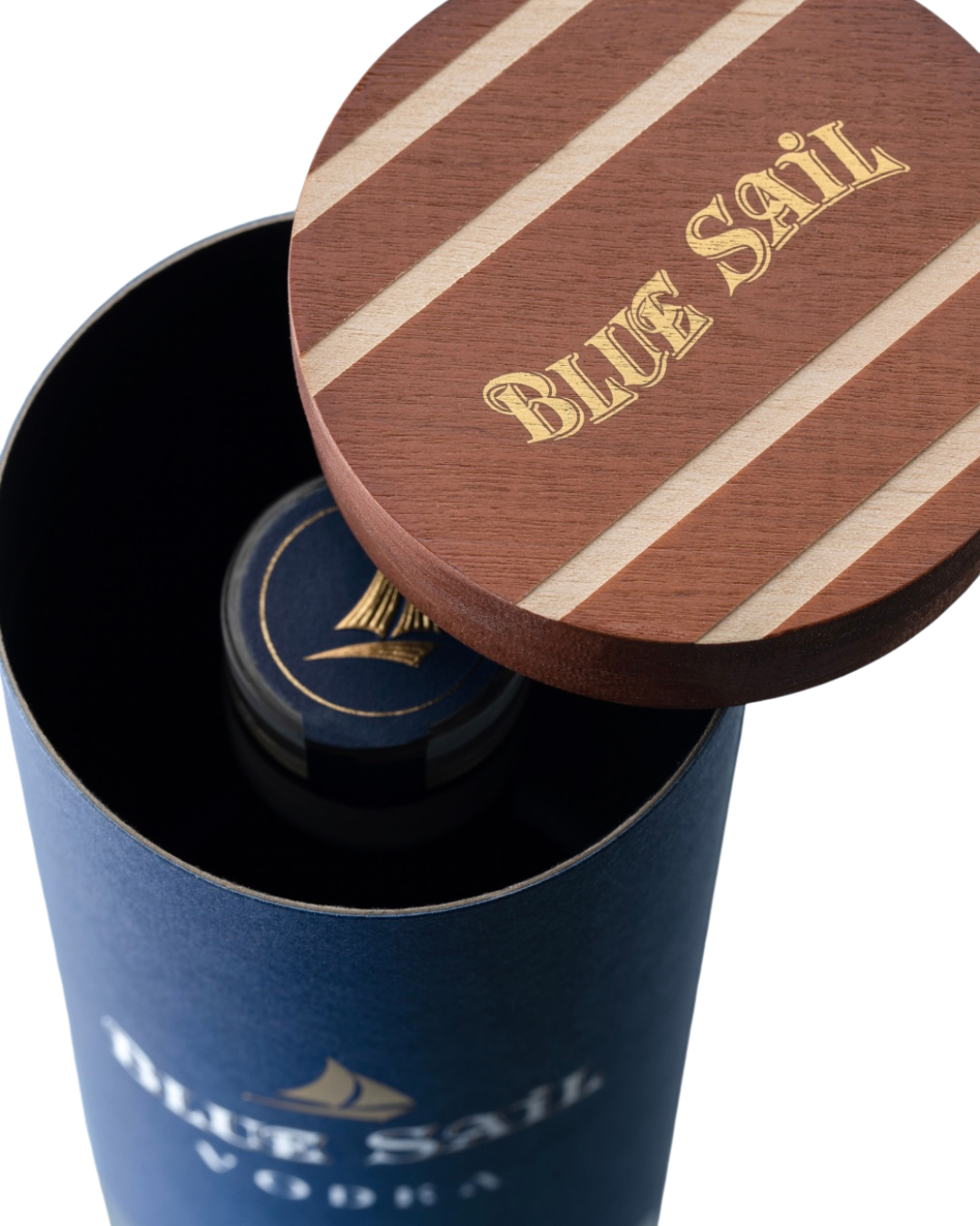 Wooden cap Blue Sail